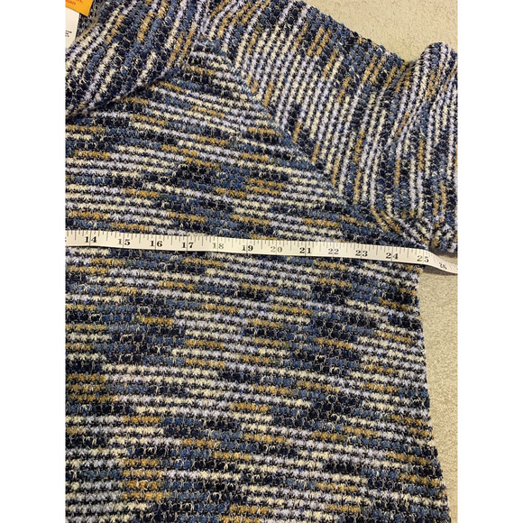 Ruby Road Sweater Womens Plus Size 1X Textured Woven Fabric Blue Boho Turtleneck - Picture 8 of 11